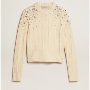Golden Goose wool cropped sweater with crystals